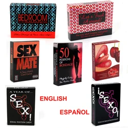 Englisch & Spanisch Sex Kartenspiel Erwachsenen Brettspiel erkunden 50 Arten von Kartenspiel Schlafzimmer Befehle für Valentinstag Paare