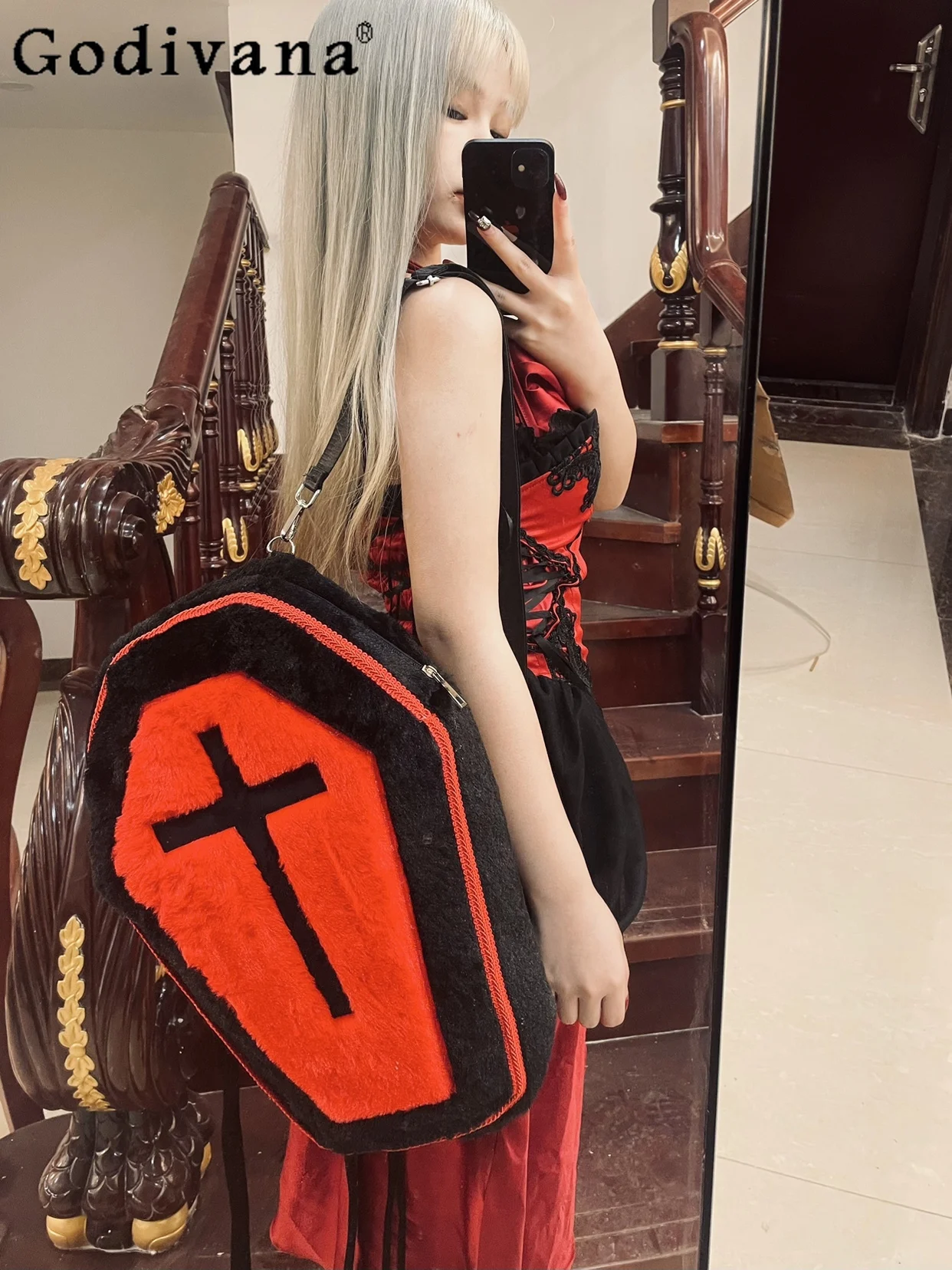 Sweet Cool Hot Girl Street Style Large Capacity Coffin Backpacks Commute Shoulder Women\'s Bag Handbag