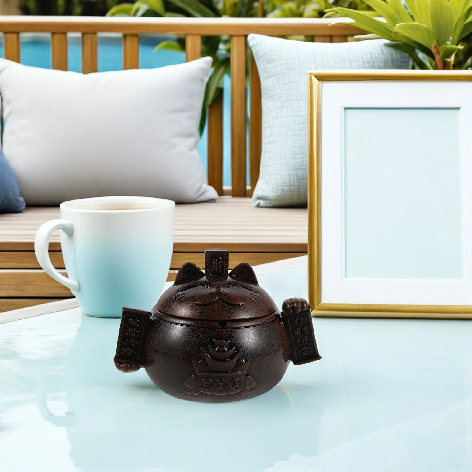 

Ceramic Ashtray Holder Outdoor for Use Bowls Smoking Smoke Decoration Car Patio