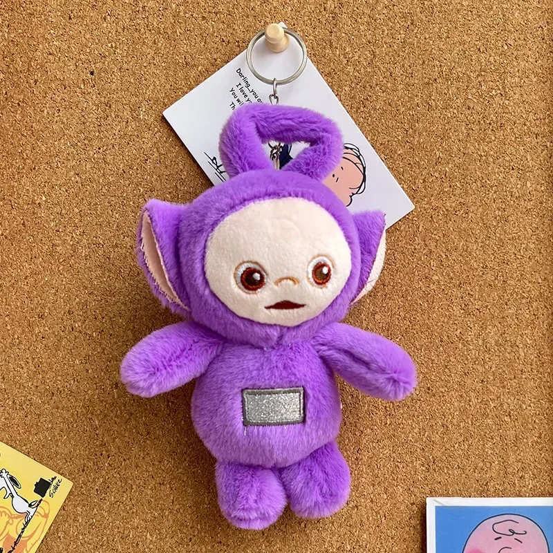 Teletubbies-Clé en peluche de dessin animé pour enfants, attrape-beurre, chiffon, mignon, décoration, garçon, fille, cadeau d'anniversaire