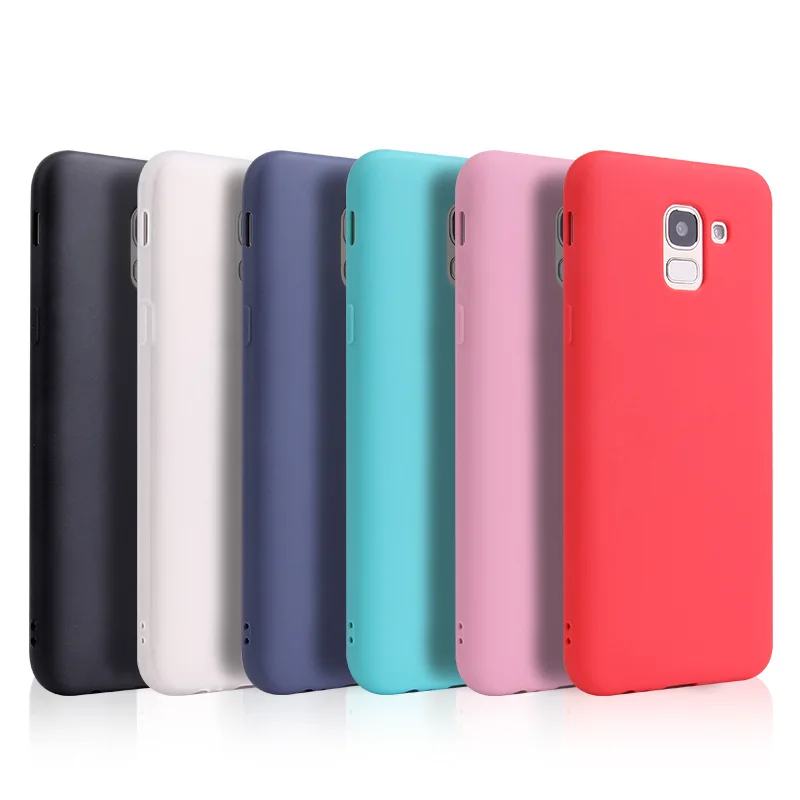 Matte Case For Samsung Galaxy A6 A8 Plus A9 J6 J8 2018 J4 Plus 2018 S8 S9 S10 S20 Plus S20 Ultra Soft Candy color Silicone Cover