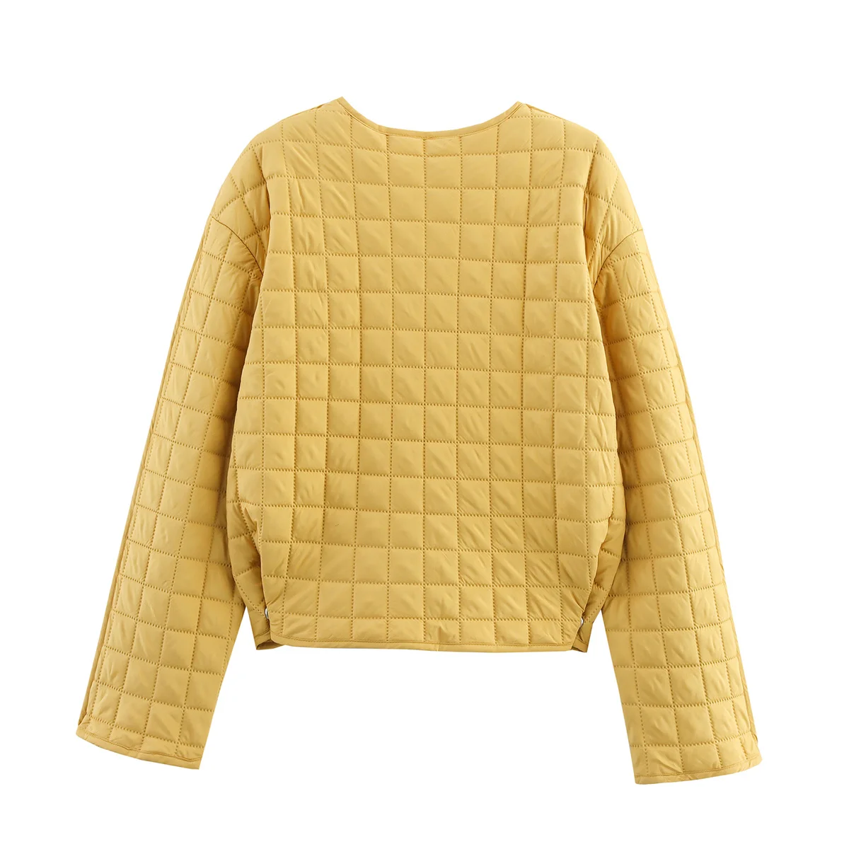 JNLEAOG Autumn New Women's Fashion Design Checkered Cotton Jacket Outerwear Two Colors Loose Fit Wind Style Ladies Coat