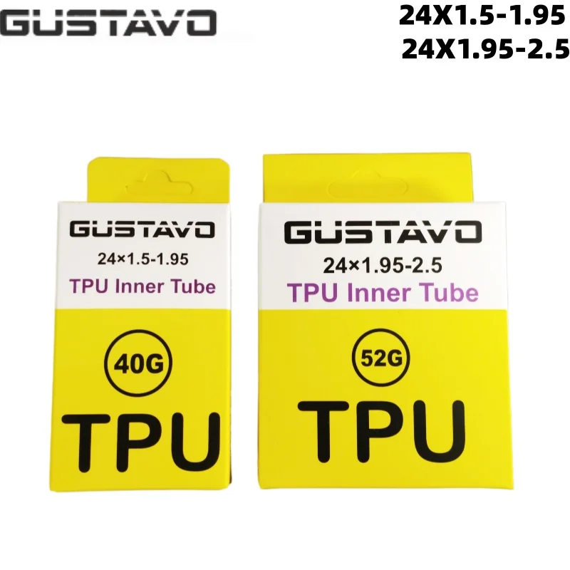 Câmara de Ar TPU GUSTAVO para Pneu de Bicicleta BMX MTB 24 polegadas 507 24x1.5 1.75 1.9 2.0 2.1 2.2 2.3 2.4 2.5