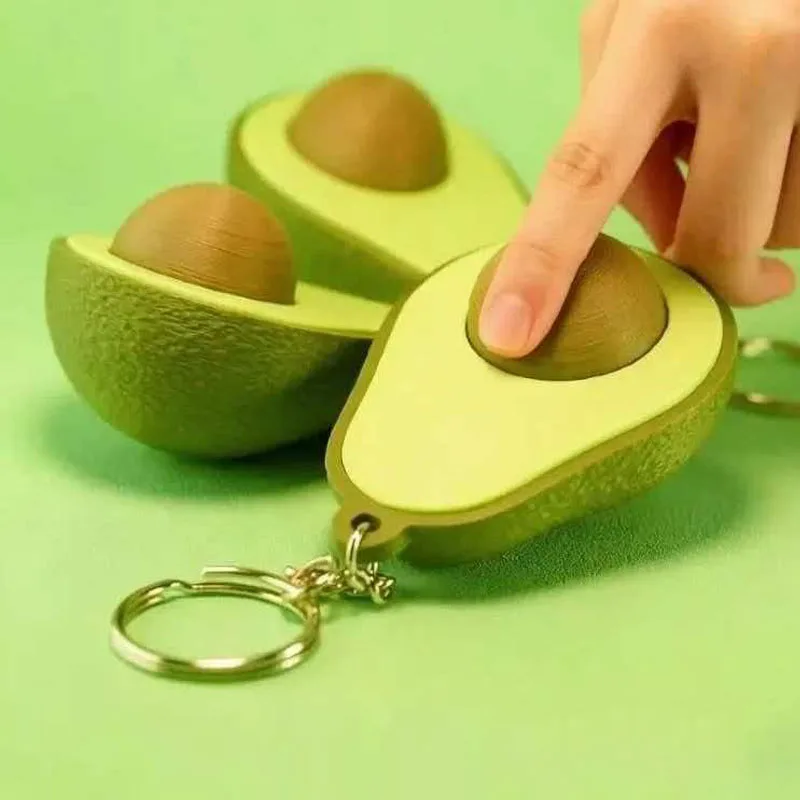 NEW Avocado Clicker Fidget Keychain Backpack Charm Keyboard Decompression Button Finger Toys Calming Down Quiet Creative Ideas