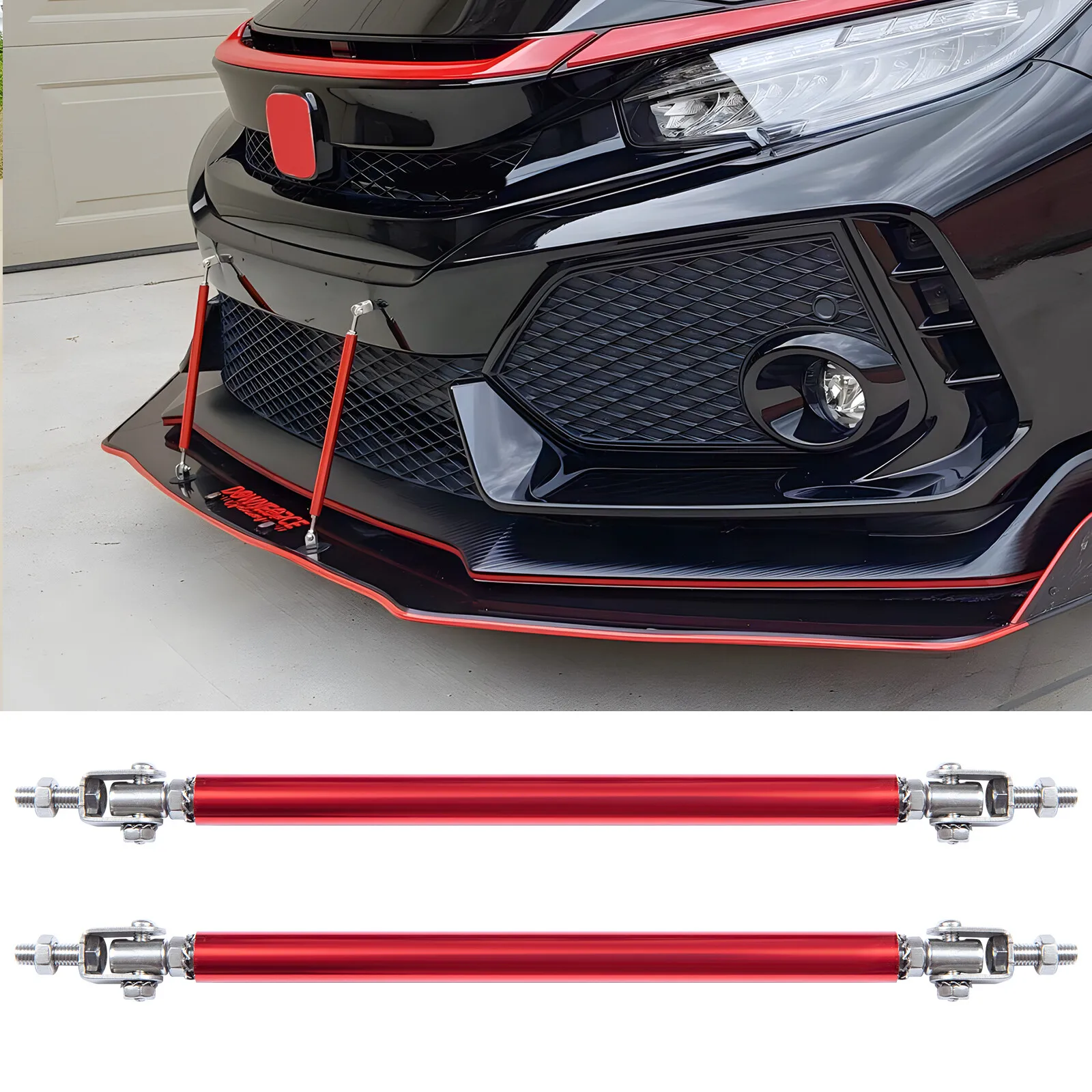 

Новые регулируемые опорные стержни спойлера для губ — красные, 2 шт. — стержни разветвителя переднего бампера