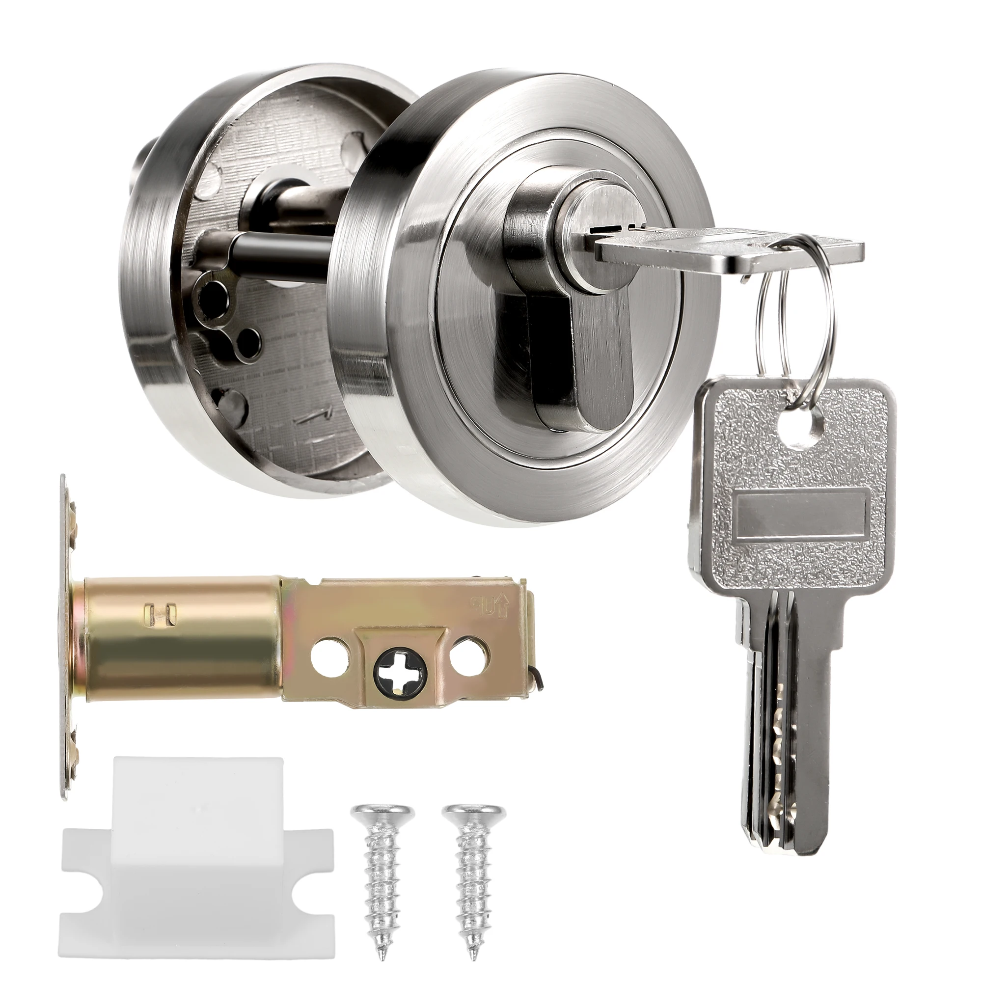 Silver Easy Installation Round Deadbolt Lock To Home Security Upgrade Home Security Door Lock Silver