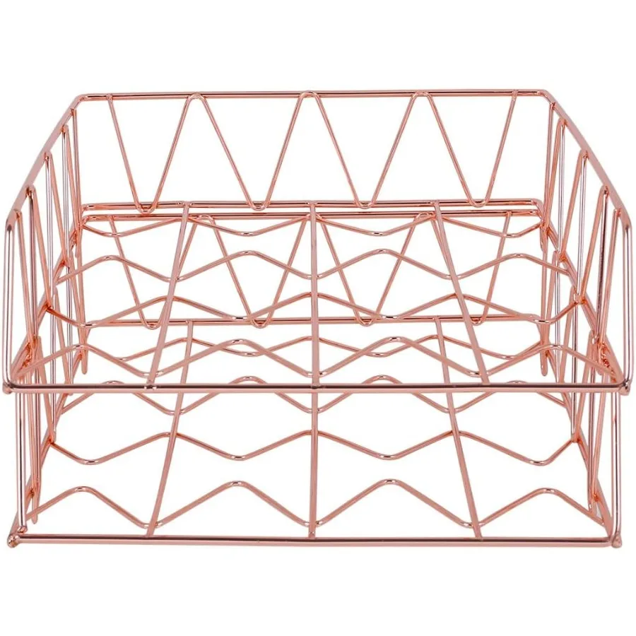 مجموعة PAG مكونة من 2 لوازم مكتبية معدنية قابلة للتكديس منظم رسائل المستندات للمكتب باللون الذهبي الوردي - مثالية للمكتب المنزلي #5