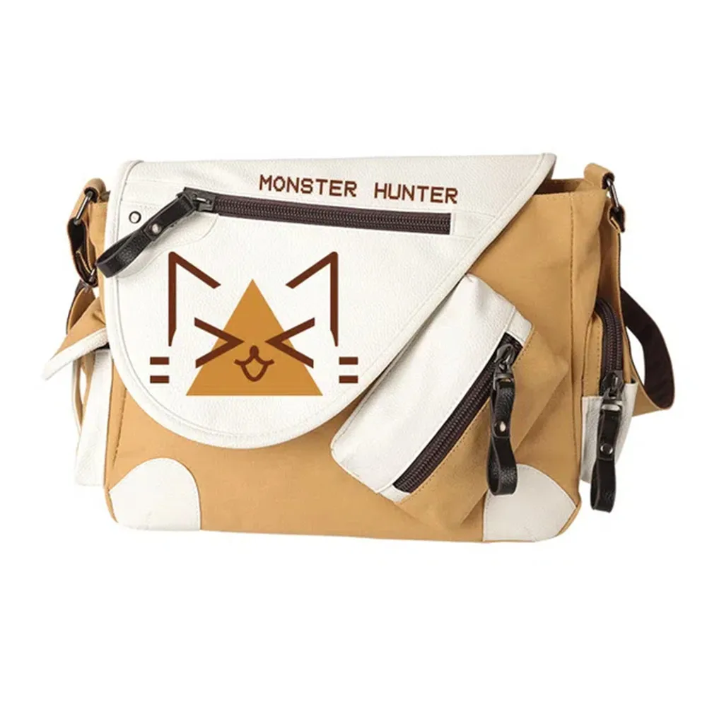 Anime Monster Hunter Canvas Hnadbag Shoulder Bag Crossbody Zipper Casual Travel Bags Schoolbags Messenger Gift