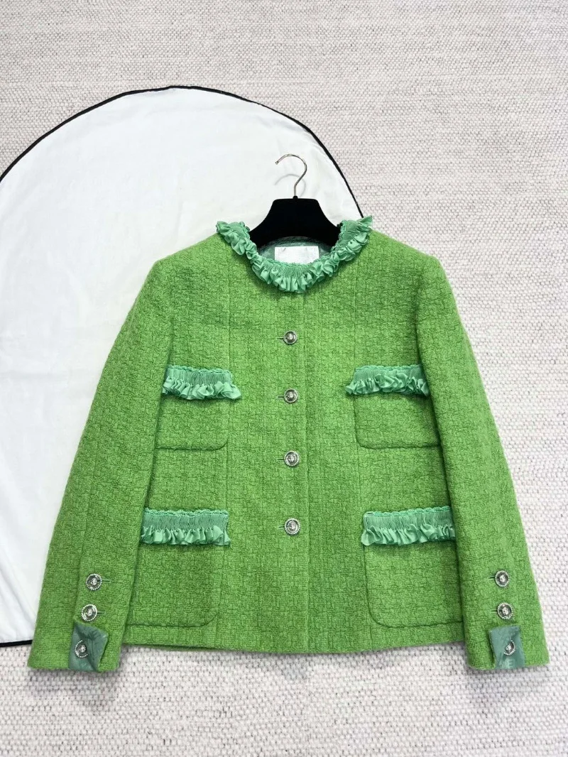 

Handmade Silk Trimmed Outerwear Dizi Version High Customization H Series Wood Early Spring New Model Chinese Brand Wom...