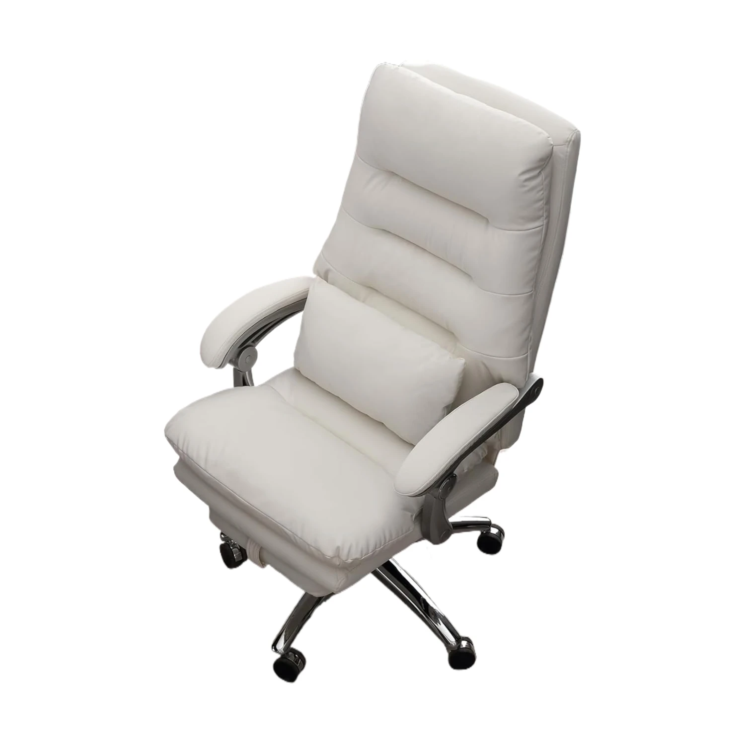 Office Chair with Foot Rest - High Back Executive Chair with Padded Linkage Armrests, Reclining Desk Chair with Wheels, Comfy