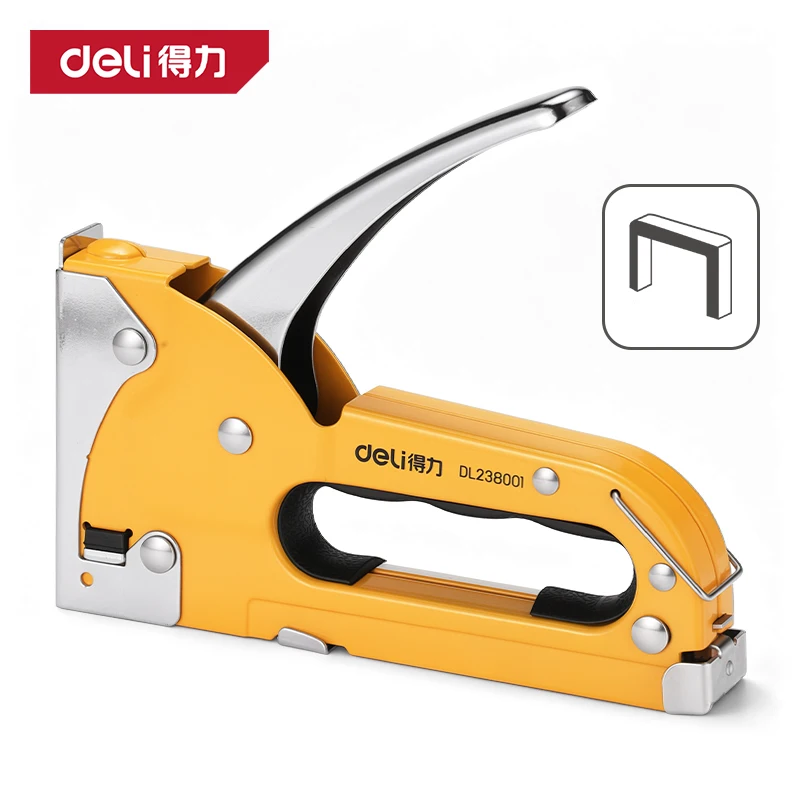 DELI Steel Door Nail Gun U-Shaped Stapler for Door Frame Window Repair Woodworking Hand Tacker Tool