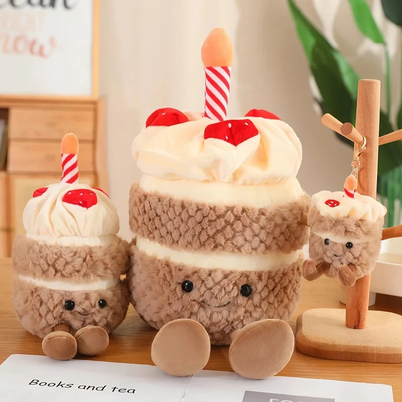 16/28/45cm Kawaii Simulation Cake Plush Wedding Cake Toys Stuffed Soft Ice Cream Snack Decoration Birthday Party Gift for Kid