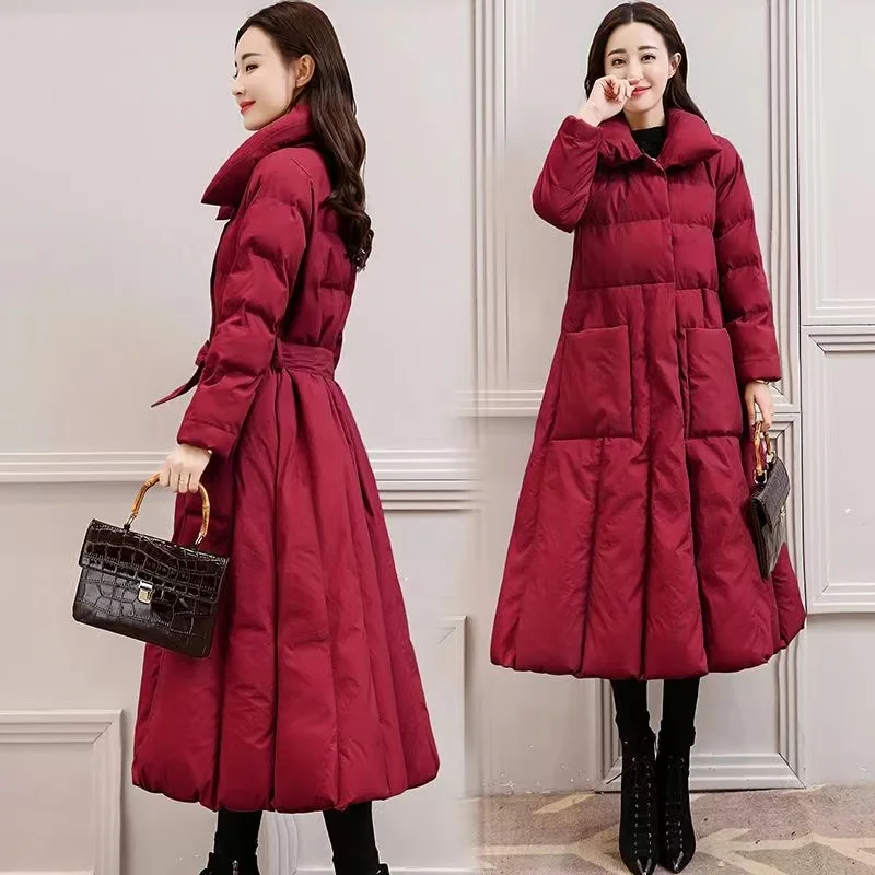 Imagem -03 - Cabolsas Acolchoados Grossos de Algodão para Mulheres Jaquetas Longas Parkas Quentes Outwear Casual Feminino Inverno Novo 2023