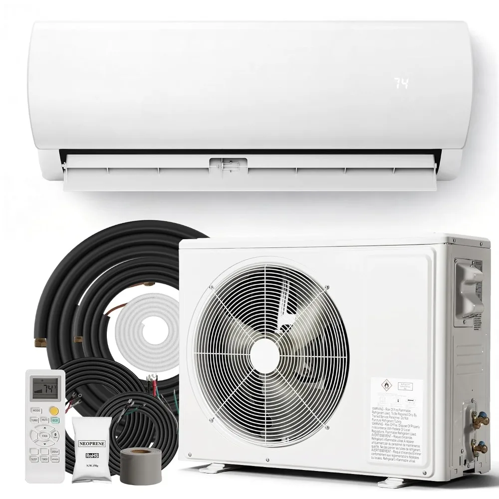 

12000 BTU Mini Split AC & Heat Pump, 19 SEER2 115V Energy Efficient Unit 750 Sq.Ft with Installation Kit, Custom
