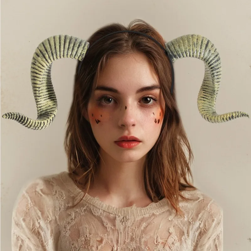 

Съемная повязка на голову с рогами DIY – Универсальный аксессуар для волос в виде рогов барана – Набор для создания образов на Хэллоуин и для повседневного декора