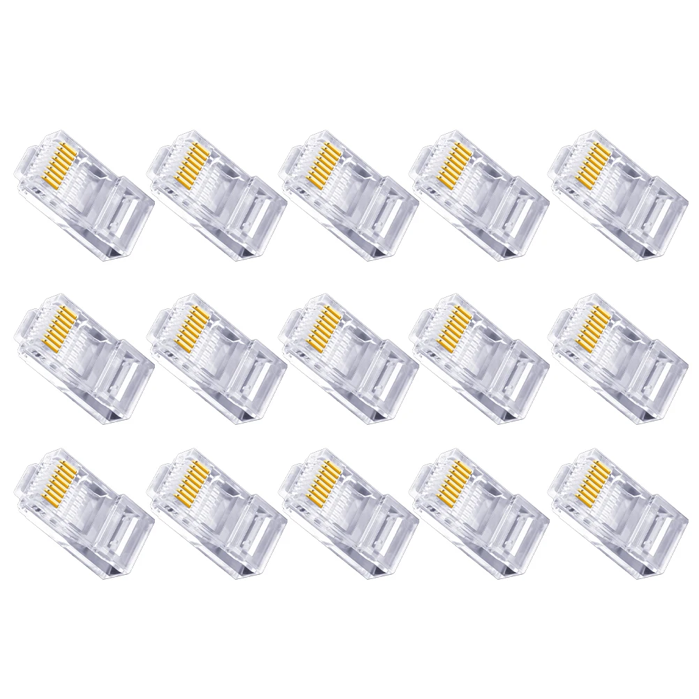 

100pcs Joint Ethernet Cable End Stranded Network Connector Solid Wire Connector Network Cable End Zero PC