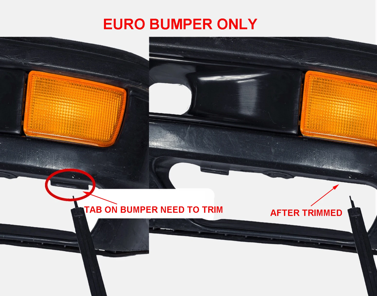 2 pc Front Lower EURO Bumper Air Intake Vents Ducts For VW Golf III MK3 Golf GTI VR6 Premium Parts Durable Stylish