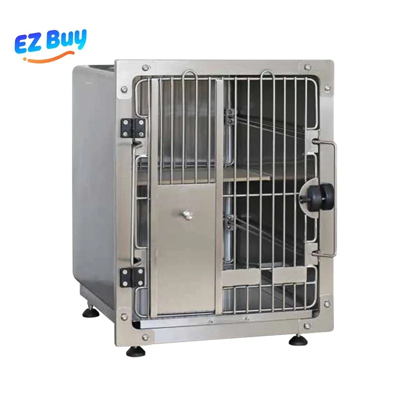 HF-509-RES Cat Restraint Cage Veterinary Instrument with Middle HDPE Lifting Door Small Waste Tray Resistant Platform