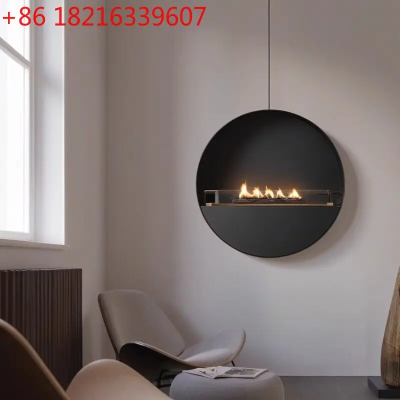 

Художественный подвесной круглый настенный бездымный настоящий огонь, спиртовый нагревательный камин