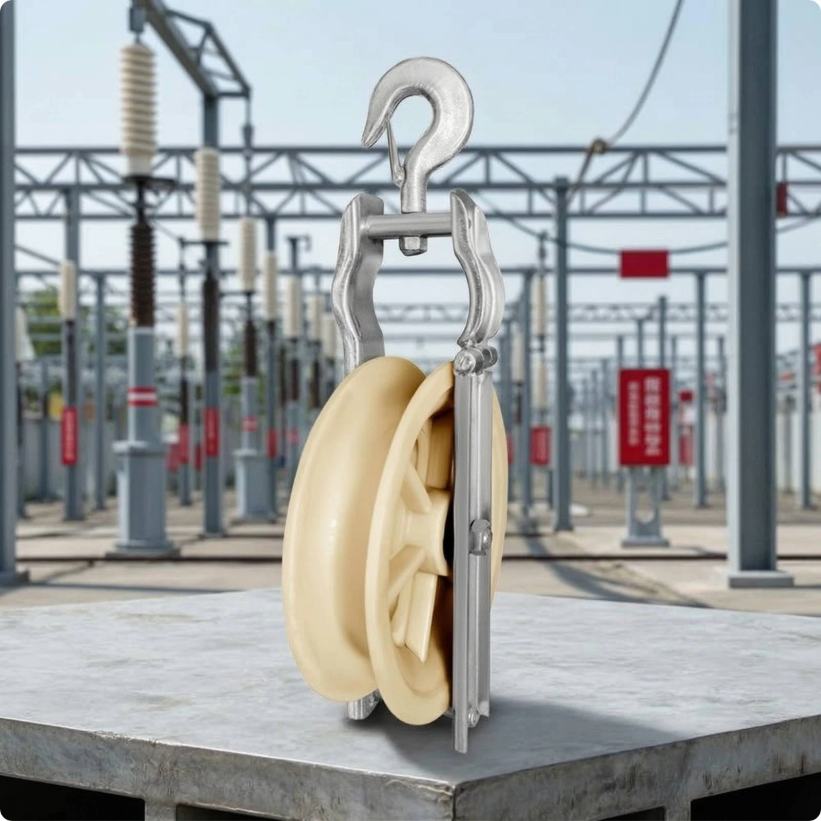 Pulley Assembly Industrial-Style Pulley with Mounting Frame Cable Roller Rigid for Construction, Workshop