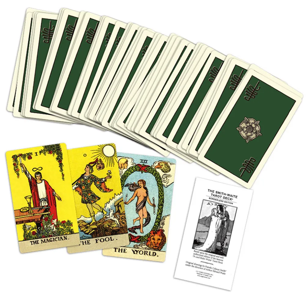 Full English Borderless Edition Smith-Waite Tarot Cards GamePortable Friend Party Playing Board Game Cards 4P