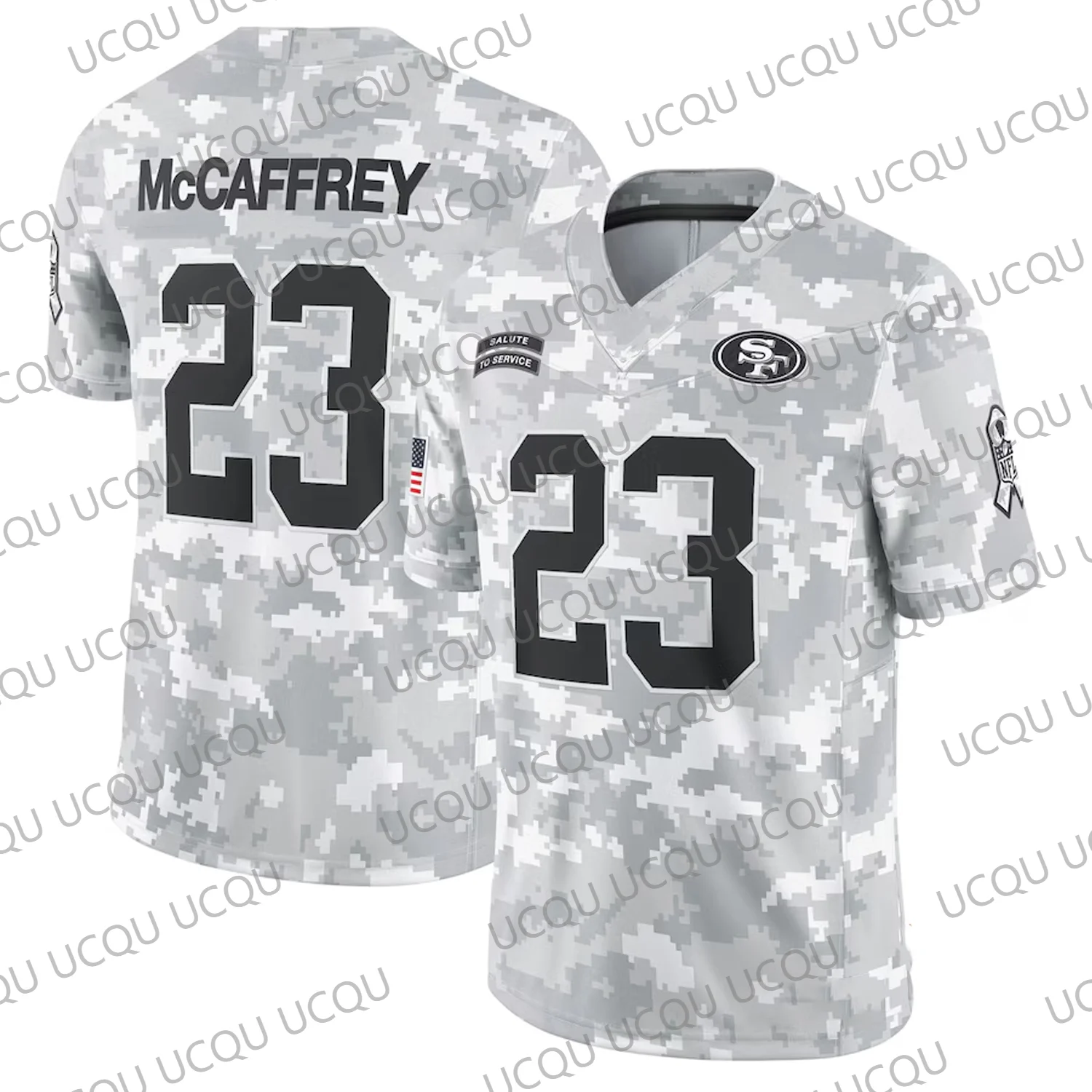 2024 New Arriavl Replica Rugly Jersey McCaffrey 23 Salute to Service Limited Jersey Arctic Camo Oversized 3D printed Tops