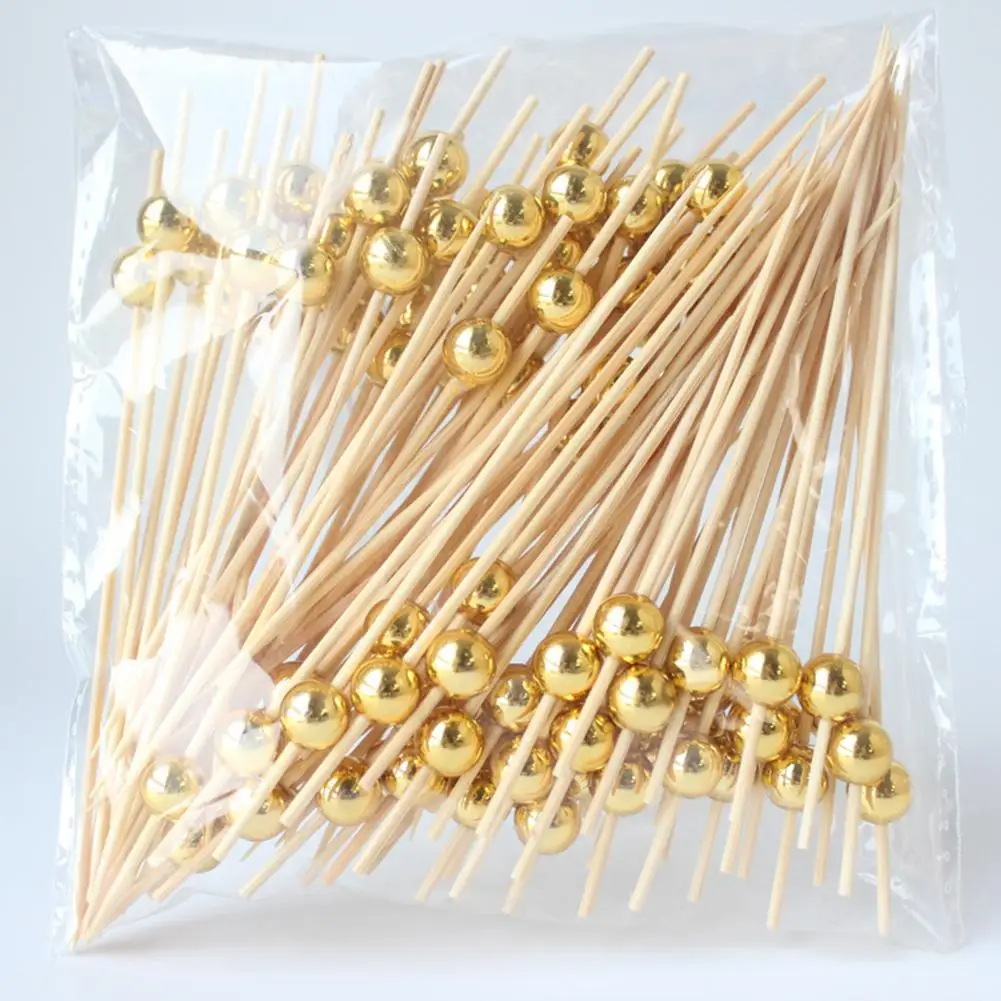 25/100pcs Bamboo Sticks Disposable Barbecue Fruit Sticks For Wedding Birthday Party Barbecue Christmas Decoration Tools