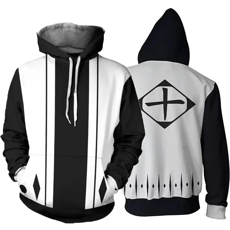 Japanische Anime Bleach Cosplay Hoodies 3D-Druck Sweatshirt Herren/Damen Langarm Trainingsanzug Pullover Harajuku Y2k Herrenbekleidung – Detail 17