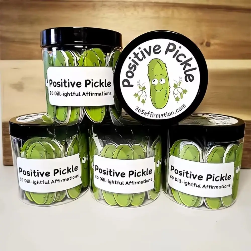 Pickle/Potato Positive Emotional Cards 30/60 Sheets Emotional Support Emotional Support Cards With Jar