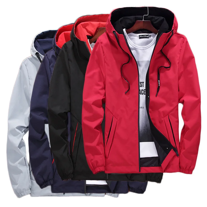 Men's Spring Autumn Jackets Outerwear Casual Hoodies Coats Youth Hooded Jacket Male Overcoat Size M -5XL Clothes MY622