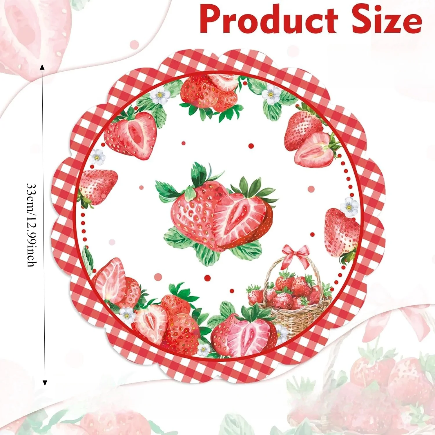 

CX Strawberry Paper Placemat for Spring/Summer Birthday Baby Shower Berry Themed Party Supplies