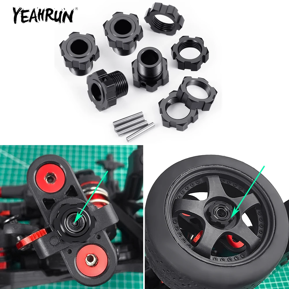 

YEAHRUN 1 set 14.5mm Hex Nuts Splined Wheel Hubs Adapter for 1/7 RC Car FELONY 6S Upgrade Parts