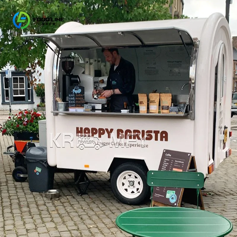 Gerobak Makanan Jalanan Mobile Outdoor Komersial Kustom China, Gerobak Makanan Cepat Saji