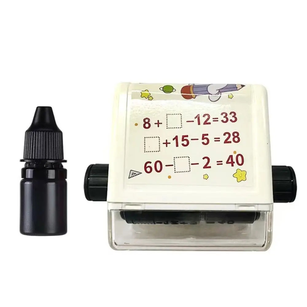 2-in-1 Math Rolling Stamp Addition Subtraction Multiplication Division Arithmetic Practice Stamp Mathematical Operation