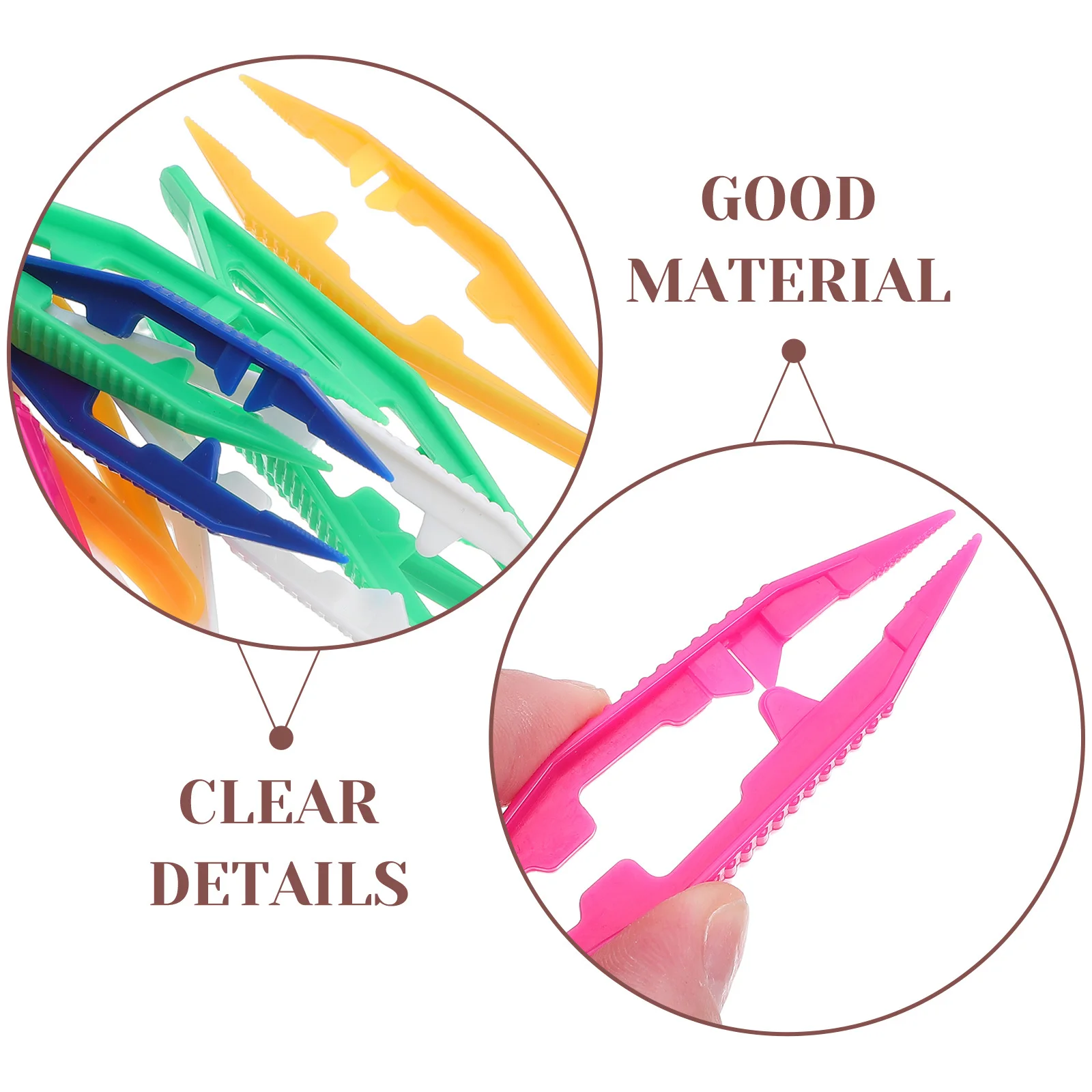 50 Uds pinzas de plástico para niños pinzas de cuentas punta plana pequeñas 4 pulgadas Mini herramientas de artesanía manipulación de cuentas pinzas de cuentas DIY