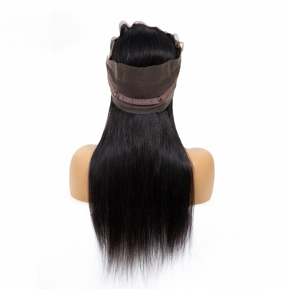 Brazilian Straight Hair 360 Lace Frontal Closure Frontal Transparent Lace Frontal 100% Human Hair Closure Pre Plucked Closure