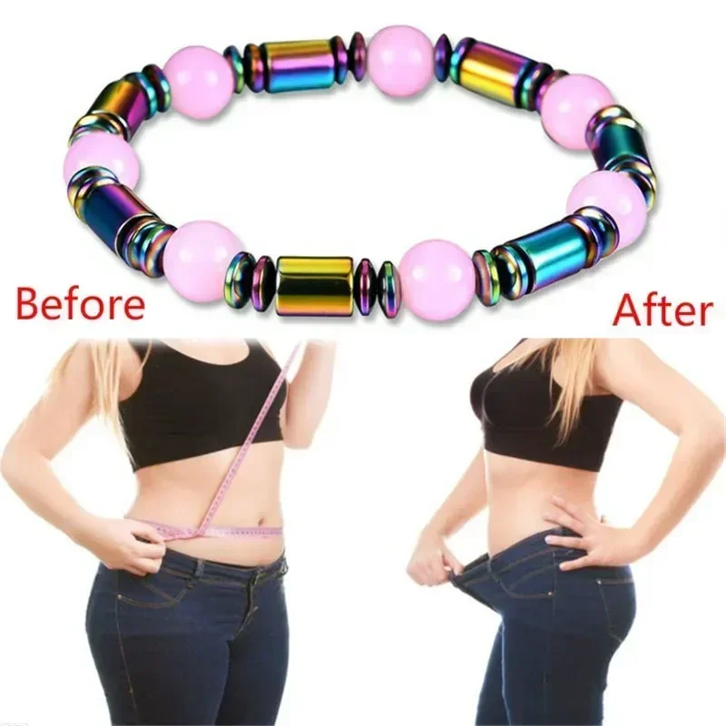 Vintage Weight Loss Bracelet Slimming Round Black Stone Magnetic Therapy Health Care Tool Beauty Women Faja Moldeadoras Mujer