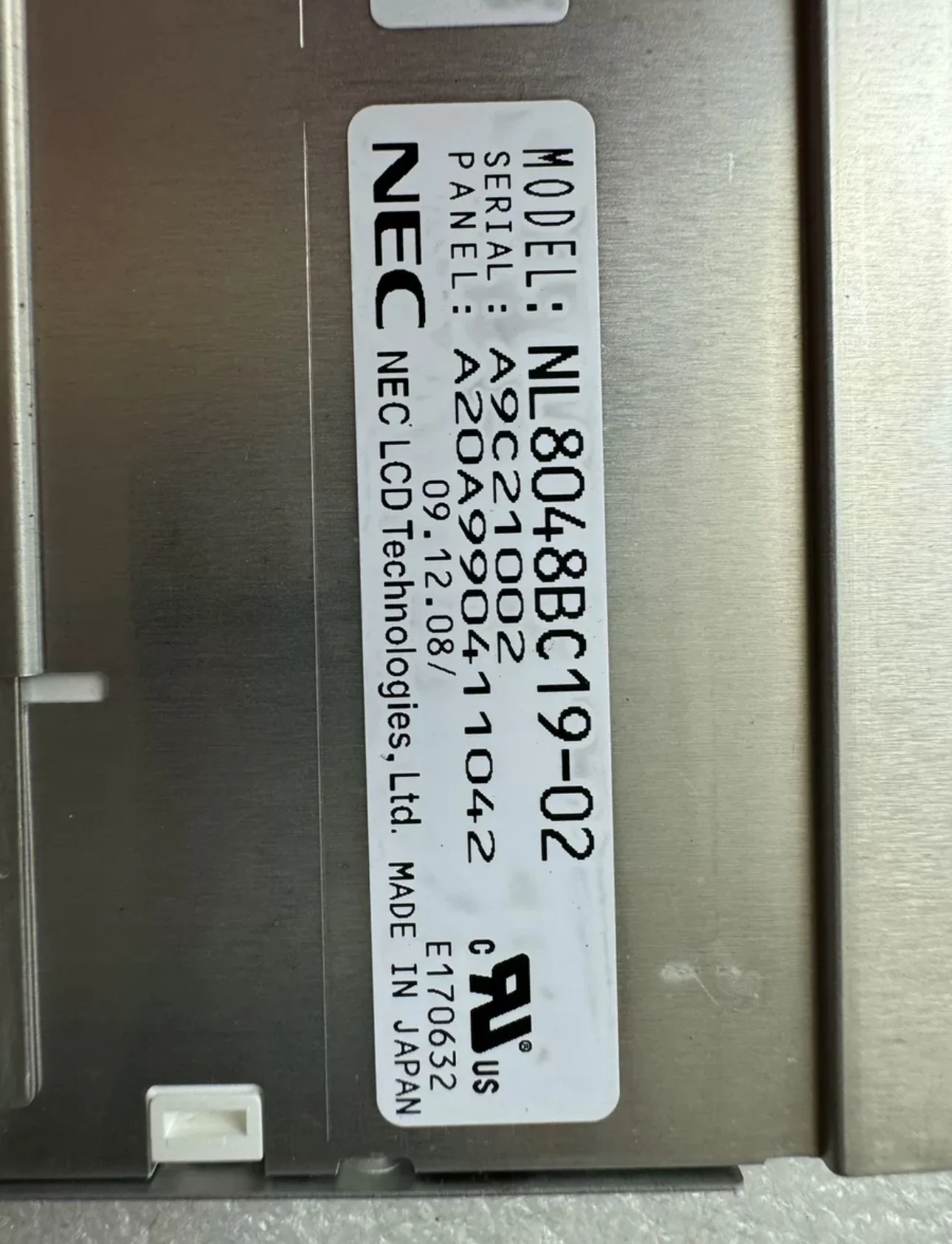 NL8048BC19-02C NL8048BC19-02 Tela LCD original de 7 polegadas