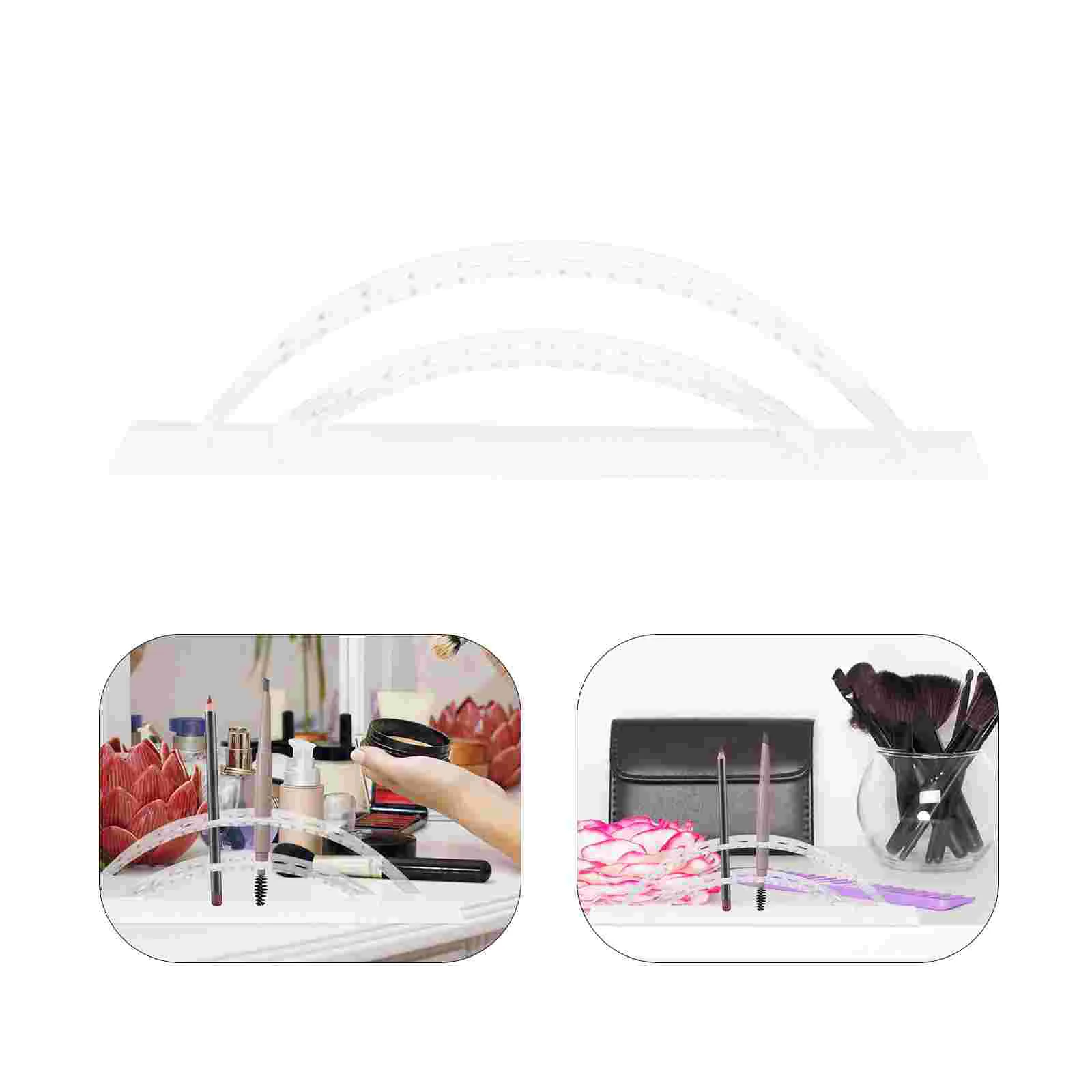 

Pen Stand Transparent Arched Makeup Holder Office Nail Brushes Holders Acrylic Clear Rack