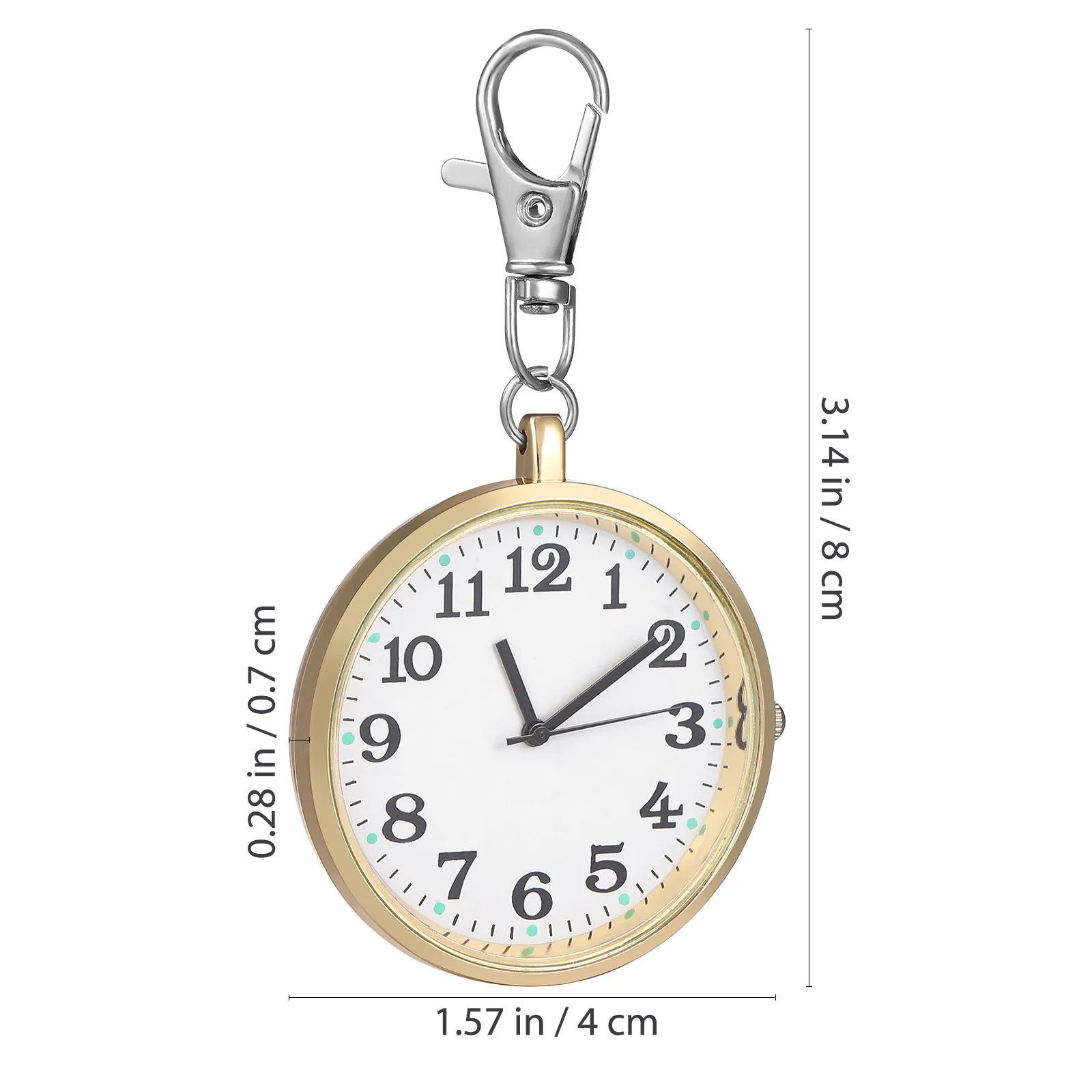 1Pcs Vintage Pocket Watch Keychain Alloy Quartz Watch Pendant Retro Key Ring for Nurses Doctors Professionals Car Bag