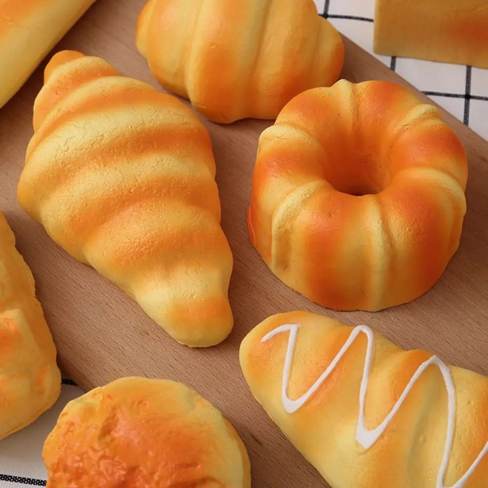 Stretch Squeezing Simulation Bread Squeeze Toy Toast Cake Fake Food Model Breakfast Squeeze Sensory Toys Soft Elastic