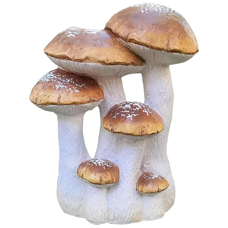 Outdoor courtyard garden decoration simulation plant mushroom sculpture creative retro ornament handicraft garden landscaping