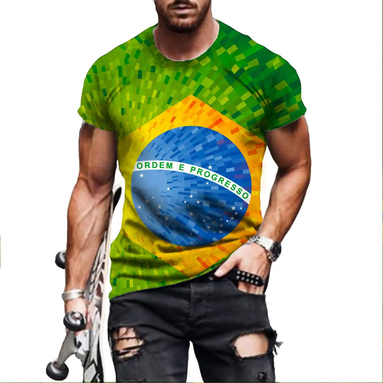 Brazil Flag Hip Hop T Shirt Men Women 3D Printed Oversized T-shirt Harajuku Style Summer Short Sleeve Tee Tops