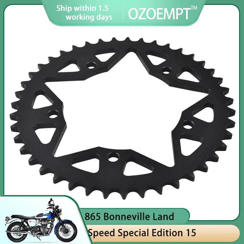 OZOEMPT 525-43T Motorcycle Rear Sprocket Apply to 865 Bonneville Steve Mc Queen Edition,Bonneville Newchurch Special,T100 Black