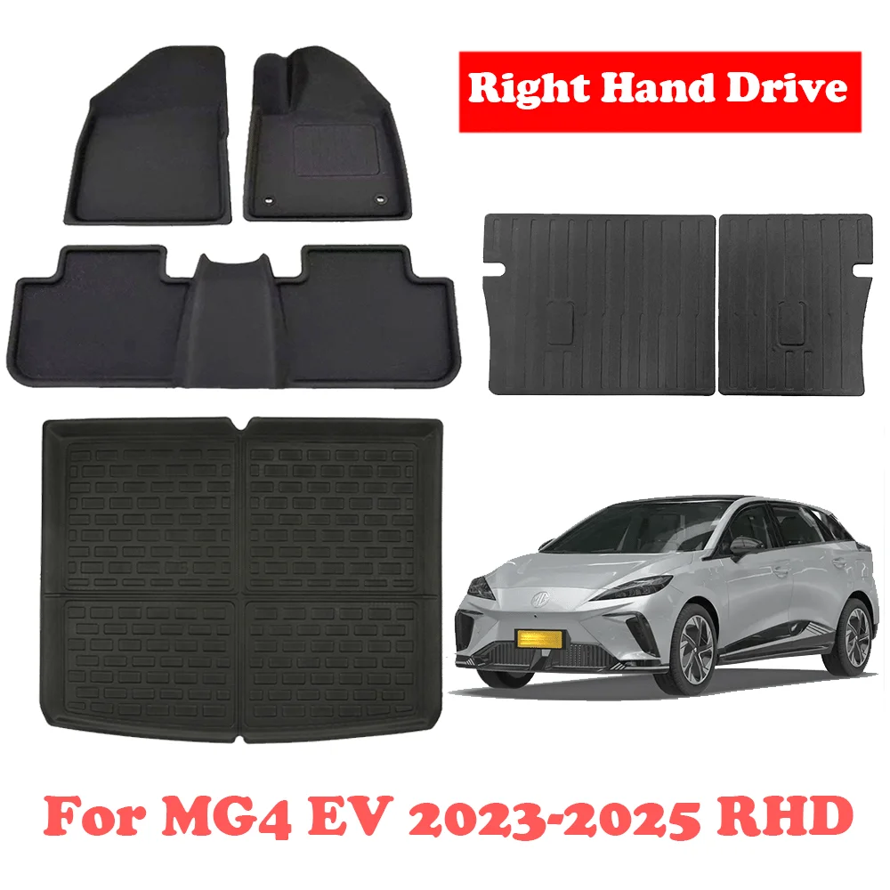 

Right Hand Drive Floor Mats for MG4 EV 2022-2025 Custom All Weather TPE Floor Liners Waterproof Anti-Slip Foot Pads RHD