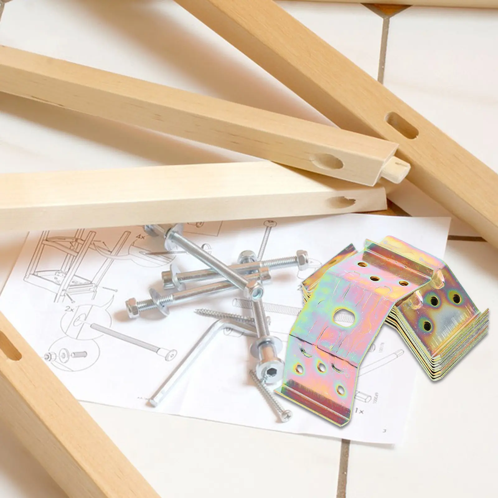 

10Pcs Corner Bracket Furniture Iron Connecting Brace Heavy Duty Repair Plate Sturdy Corner Fitting for Woodworking Frames