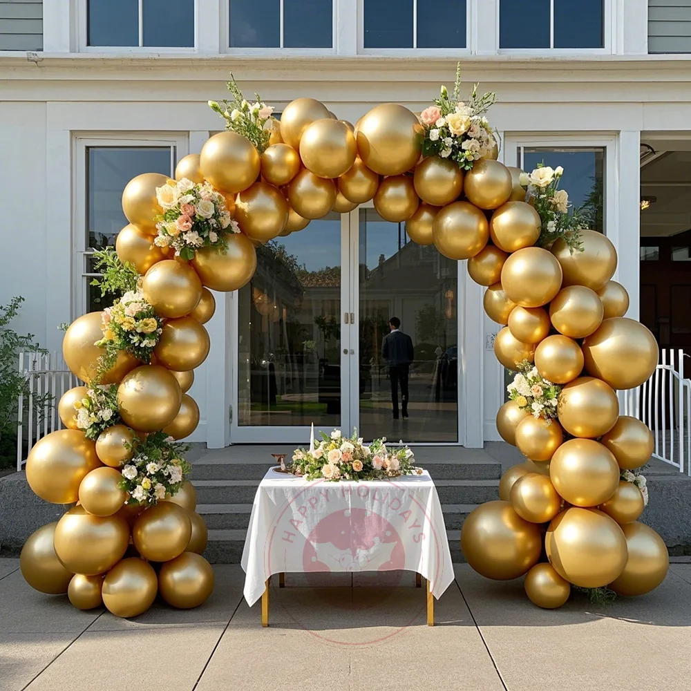 

6/10/12inch Gold Tailpin Balloon Thickened Latex Chrome Balloons Baby Shower Birthday Party Wedding Garland Arch Decoration