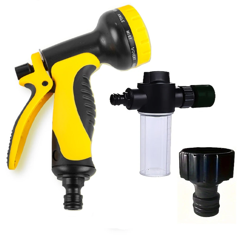 Multifunktionale Hochdruck-Autowaschpistole mit Kunststoffgehäuse, Gartenwasserschlauchdüse, Gartendusche, Verstellbares Sprinklerwerkzeug