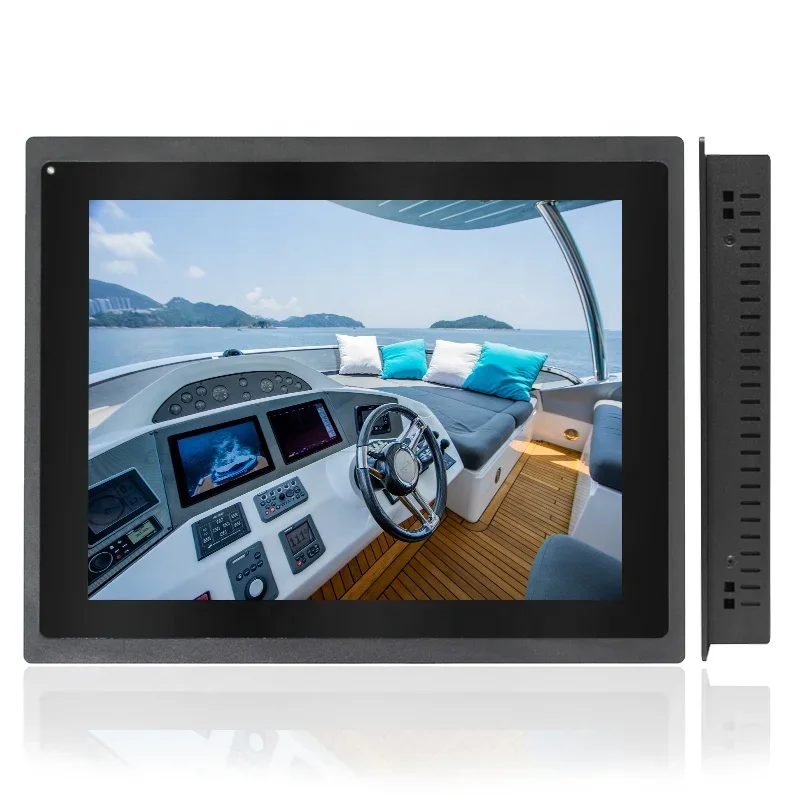 Monitores LCD Touch Screen, IP67 à prova d'água, Monitor Ip65 Industrial, 1000 Nits Luz Solar, Frente