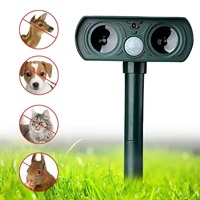 Solar Ultrasonic Animal Repellent,Motion Sensor Waterproof Outdoor Deer Cat Dog Raccoon Squirrel Deterrent for Yard Garden Farm